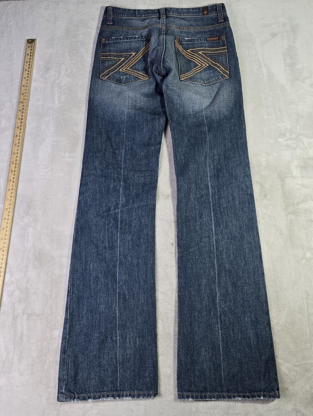 NWT Seven For All Mankind Flynt Blue Jeans Bootcut Size 27 X 33 Made In USA
